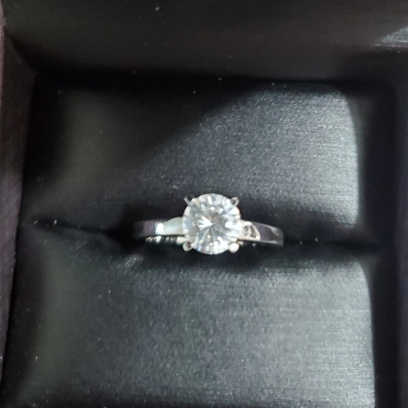 Vintage Nevada Silver CZ & Sapphires 3 Piece Wedding Ring 7 - Picture 3 of 5